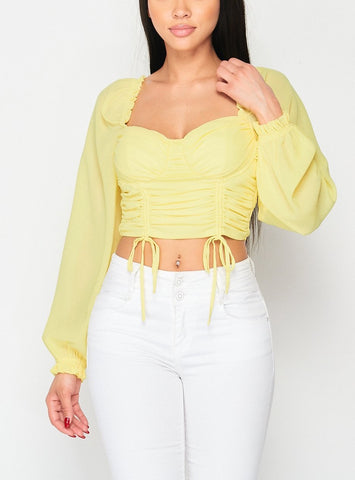 SWEETHEART RUFFLED SLEEVE TOP